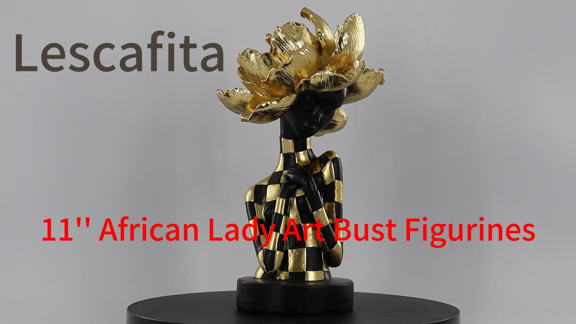 Amazon.com: Lescafita African Woman Sculpture with Golden Flower